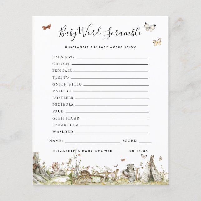 Baby Word Scramble | BABY SHOWER (Voorkant)