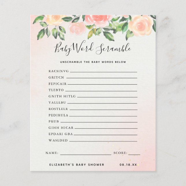 Baby Word Scramble | BABY SHOWER (Voorkant)