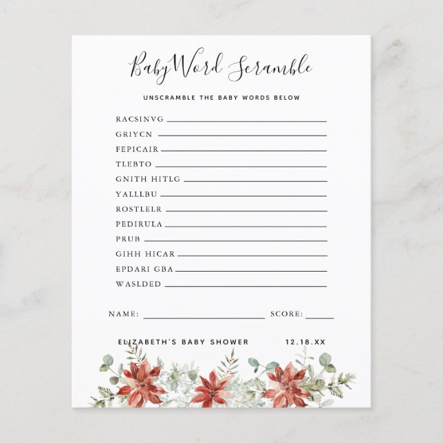 Baby Word Scramble | BABY SHOWER (Voorkant)