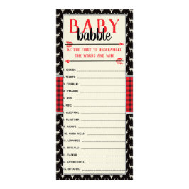Baby Word Scramble, Baby shower, Buffalo Plaid Reclamekaart