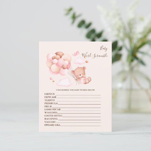 Baby Word Scramble Baby shower Game (Staand voorkant)