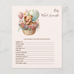Baby Word Scramble Baby shower Game