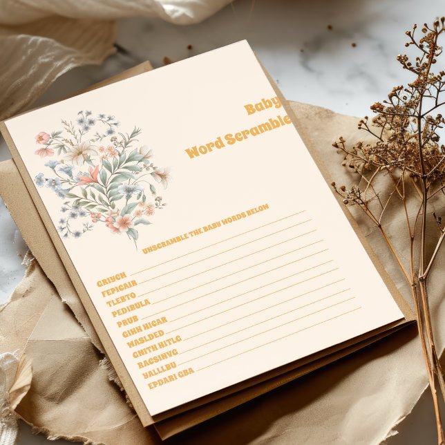 Baby Word Scramble Baby shower Game (Creator heeft geüpload)