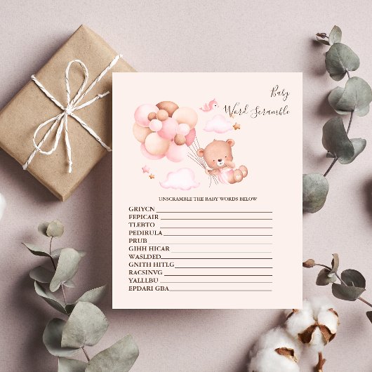 Baby Word Scramble Baby shower Game
