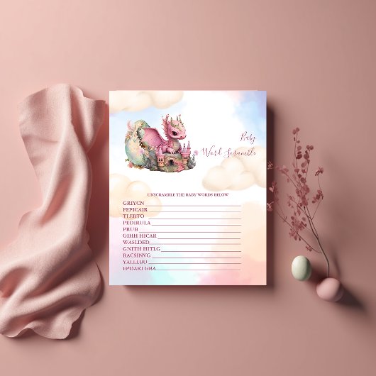 Baby Word Scramble Baby shower Game