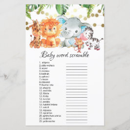 Baby Word Scramble Baby shower Games