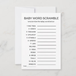 Baby word scramble baby shower spel