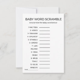Baby word scramble baby shower spel