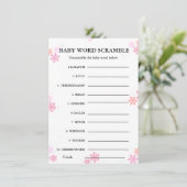 Baby word scramble baby shower spel kaart (Staand voorkant)