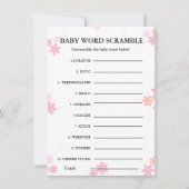 Baby word scramble baby shower spel kaart (Voorkant)
