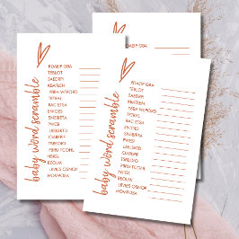 Baby Word Scramble Boho Heart Minimal Terracotta