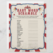 Baby Word Scramble [Circus Theme] Briefhoofd (Voorkant / Achterkant)