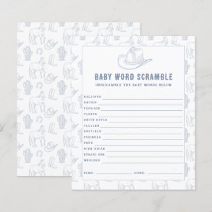 Baby Word Scramble Cowboy Baby shower