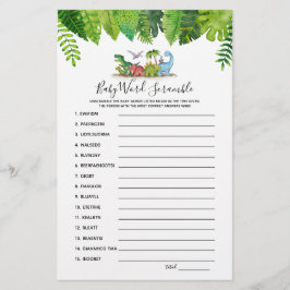 Baby Word Scramble Dinosaur Baby shower Game