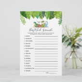 Baby Word Scramble Dinosaur Baby shower Game (Staand voorkant)