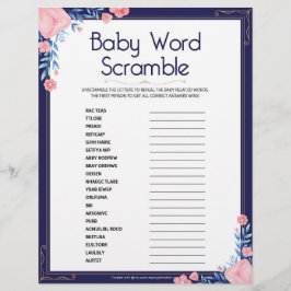 Baby Word Scramble [Floral Lijst] Briefhoofd