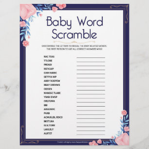 Baby Word Scramble [Floral Lijst] Briefhoofd