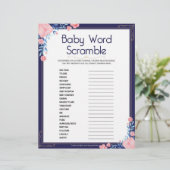 Baby Word Scramble [Floral Lijst] Briefhoofd (Staand voorkant)