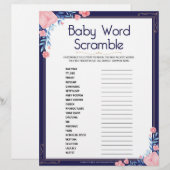 Baby Word Scramble [Floral Lijst] Briefhoofd (Voorkant / Achterkant)