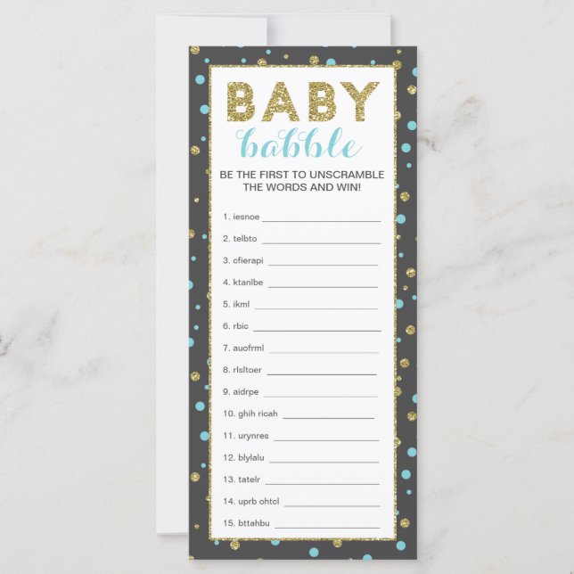 Baby Word Scramble Game, Gold Safari, 25-pack (Voorkant)