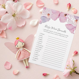 Baby Word Scramble Game Kaart grillige fee Thema