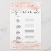 Baby word scramble game waterverf roos goud (Voorkant)