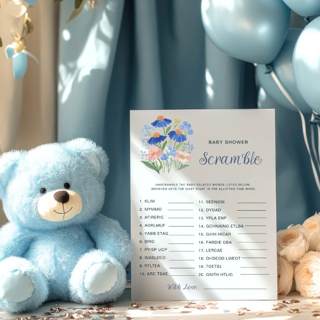 Baby Word Scramble Game Wildflower Baby Shower  (Creator heeft geüpload)