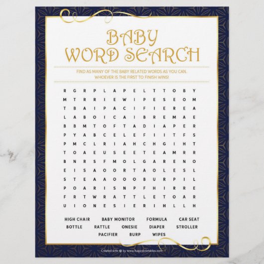 Baby Word Scramble [Golden Blue] Briefhoofd (Voorkant)