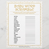 Baby Word Scramble [Golden Sparkles] Briefhoofd (Voorkant)