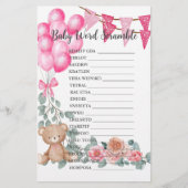 Baby Word Scramble Lief Meisje Ballon Eucalyptus (Voorkant)