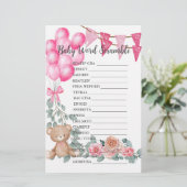 Baby Word Scramble Lief Meisje Ballon Eucalyptus (Staand voorkant)