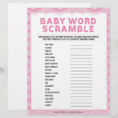 Baby Word Scramble [Luxearle kant [roze]] Briefhoofd (Voorkant / Achterkant)