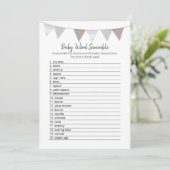 Baby Word Scramble Moderne Baby Olifant Kaart (Staand voorkant)