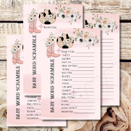 Baby Word Scramble Saddle Up Western Cowgirl Thema