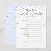 Baby Word Scramble Shower Game Card - Spruiters Programmakaart (Voorkant / Achterkant)