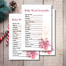 Baby Word Scramble Sneeuwvlok roze poinsettia