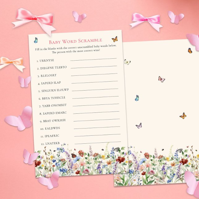 Baby Word Scramble-spel | Bloemen en vlinders (Creator heeft geüpload)