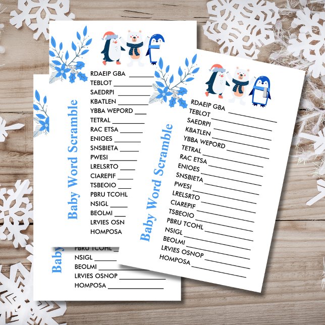Baby Word Scramble spel winter polar beer pinguïn (Creator heeft geüpload)