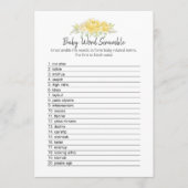 Baby Word Scramble Teddy Bear Kaart (Voorkant)