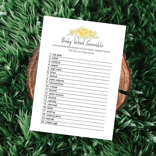 Baby Word Scramble Teddy Bear Kaart