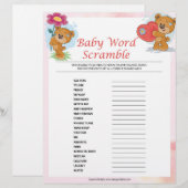 Baby Word Scramble [Teddy Bears] Briefhoofd (Voorkant / Achterkant)