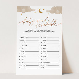 Baby Word Scramble Twinkle Star Baby shower Game