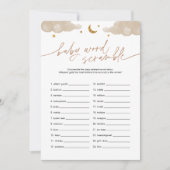 Baby Word Scramble Twinkle Star Baby shower Game Kaart (Voorkant)