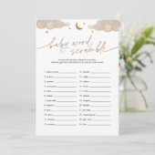 Baby Word Scramble Twinkle Star Baby shower Game Kaart (Staand voorkant)