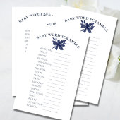 Baby Word Scramble Waterverf Navy Blue Floral