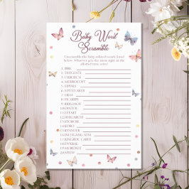 Baby Word Scramble Waterverf Vlinderdouche Flyer