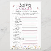 Baby Word Scramble Waterverf Wildfloral Flyer (Voorkant)