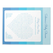 Baby Word Search Blue Ombre Stripes Baby shower Notitieblok (Voorkant)