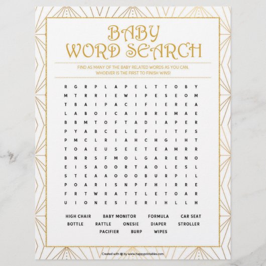 Baby Word Search [Golden Lines] Briefhoofd (Voorkant)