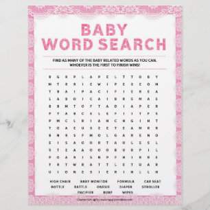 Baby Word Search [Luxe Lace [Roze]] Briefhoofd